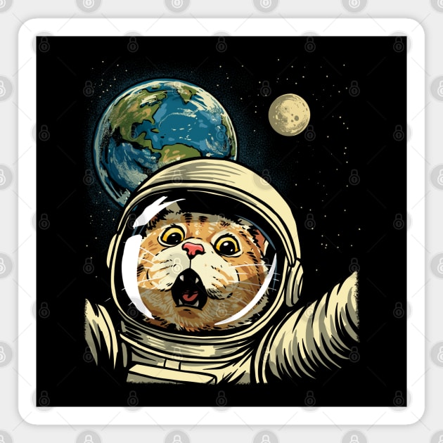 Cat Selfie Astronaut Magnet by GoshWow®